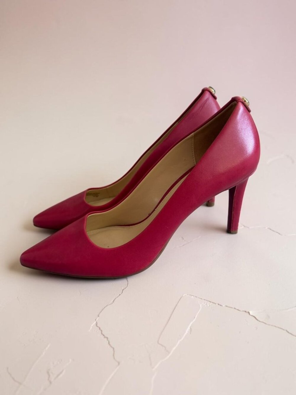 MICHAEL KORS Red Leather Heels Size 7.5 Womens